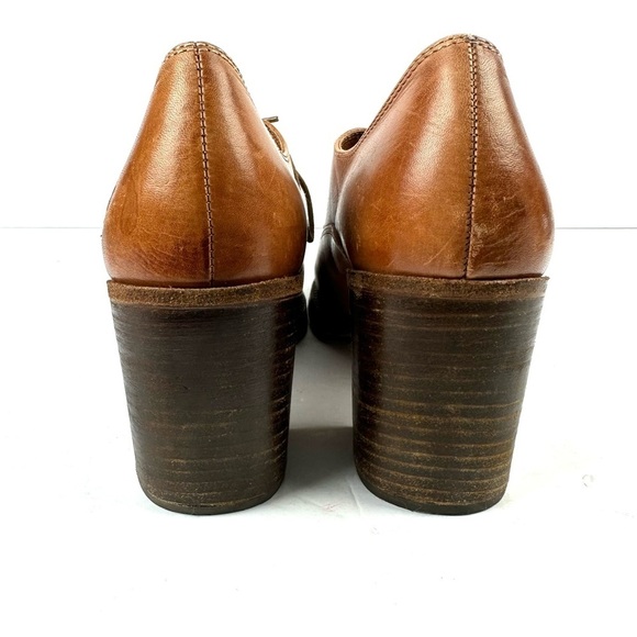 Patricia Nash Anna Shoes 9.5 Brown Leather Oxford Block Heel Womens - Picture 6 of 14